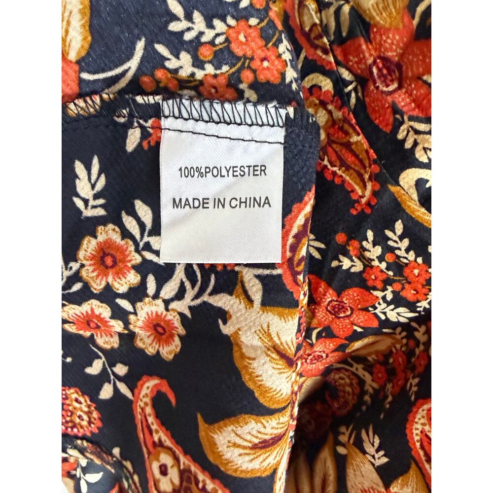 That’s So Fetch Dark Floral Paisley Slip Maxi Dress 10 Scarf Print Whimsigoth - Picture 6 of 8